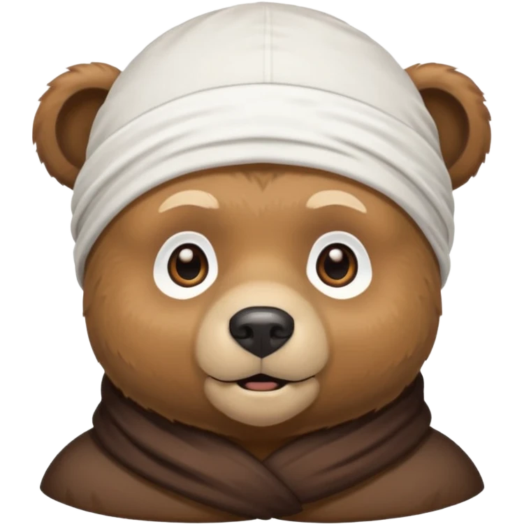 Сделай лицо медведя в белой дюраге emoji