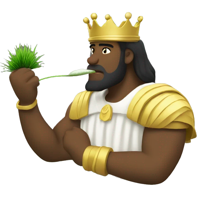 King Nebuchadnezzar eating grass emoji