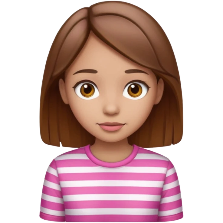 lightskin girl  pink and white striped shirt and brown hair  emoji