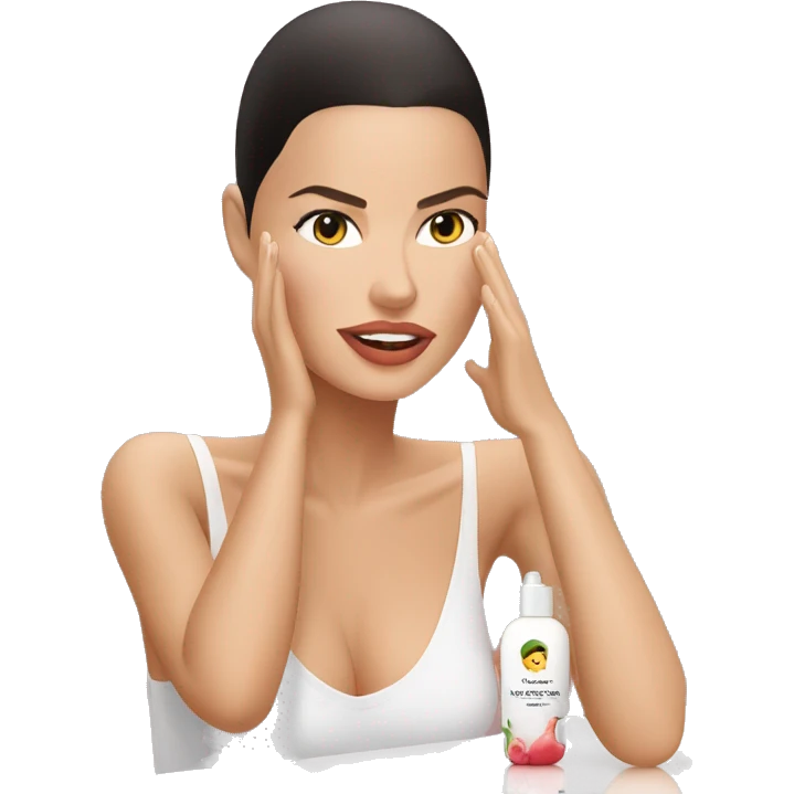 adriana lima doing skin care emoji