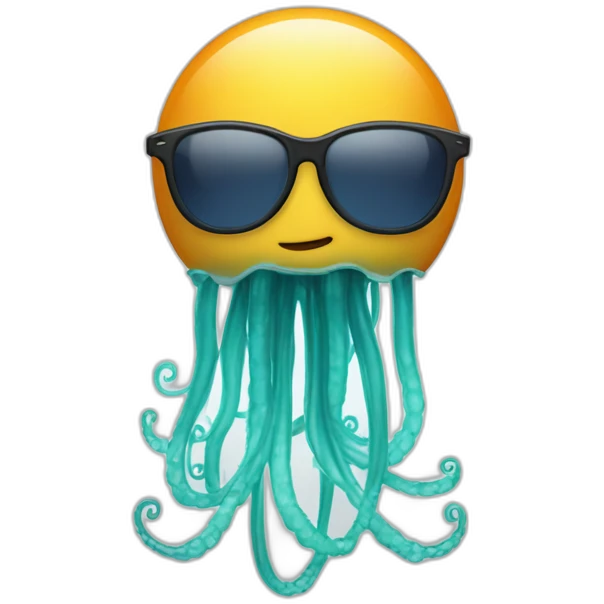 meduse qui chante avec des lunettes de soleil emoji