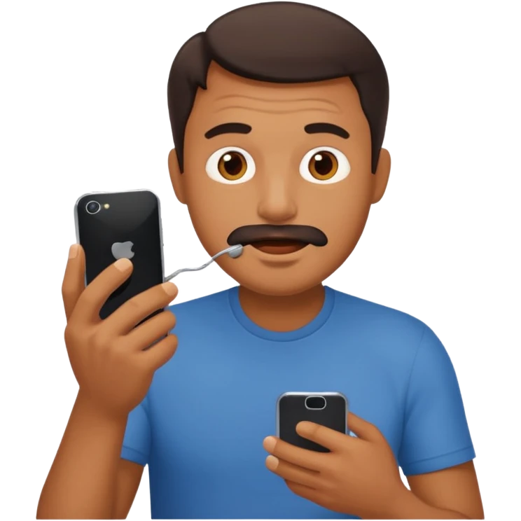 Dad eating phone emoji