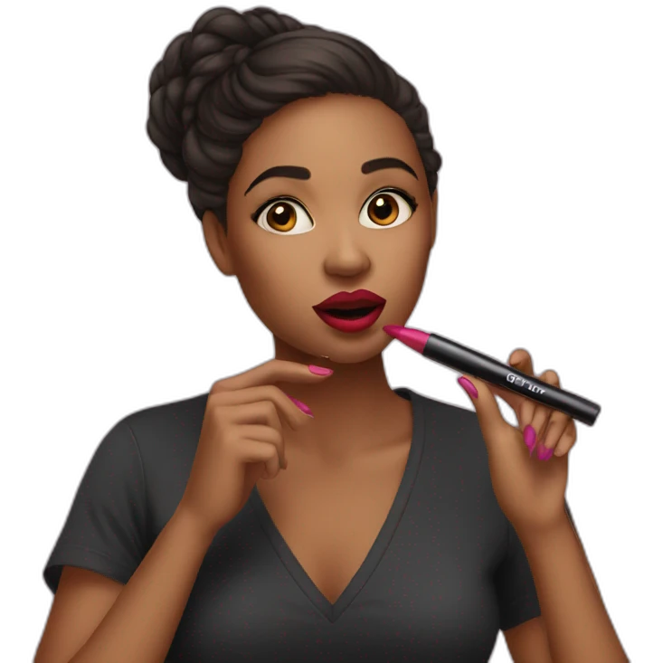 a girl applying lipstick emoji
