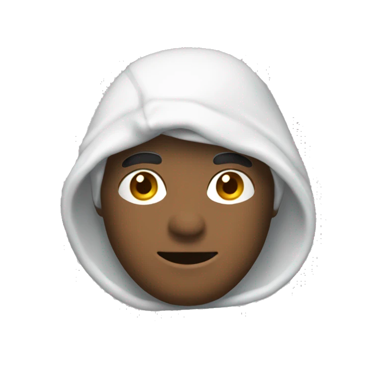 Un homme avec une cagoule blanche emoji