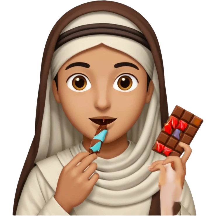 an Arab eats chocolate emoji
