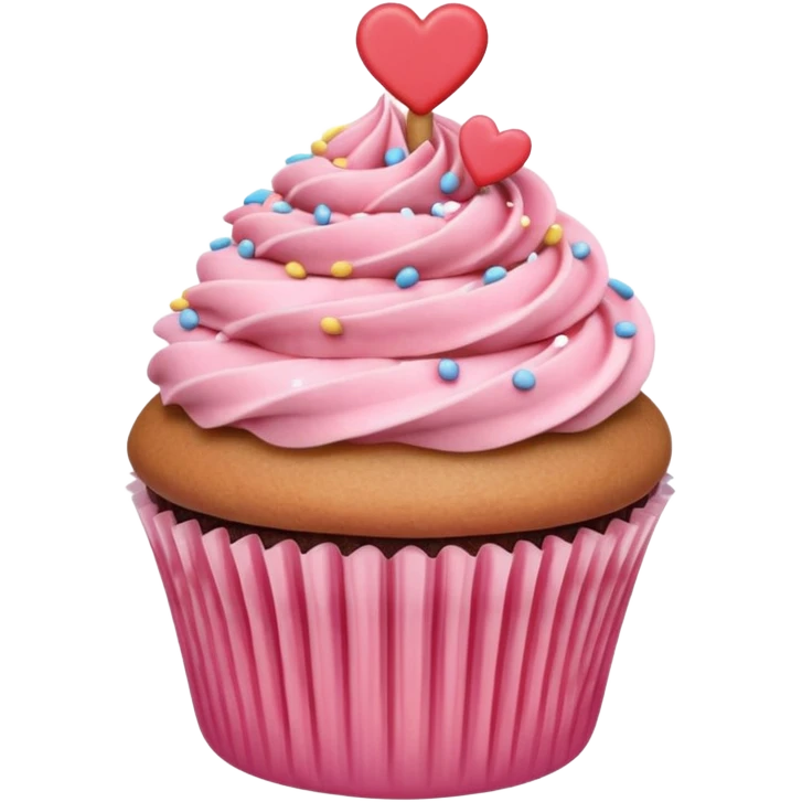 Valentine’s Day themed cupcake with sprinkles emoji