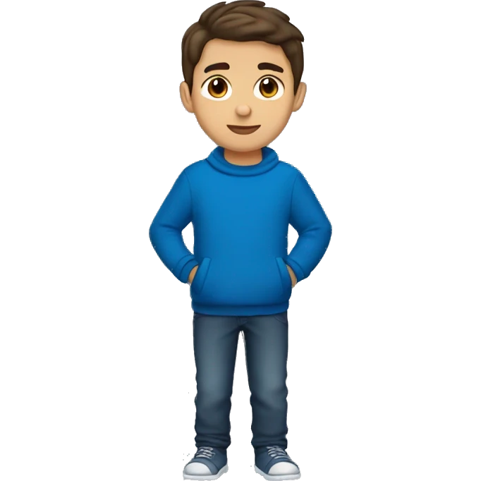 winter, christmas, hispanic, short brown hair, boy, brown eyes, child, full body, blue sweater emoji