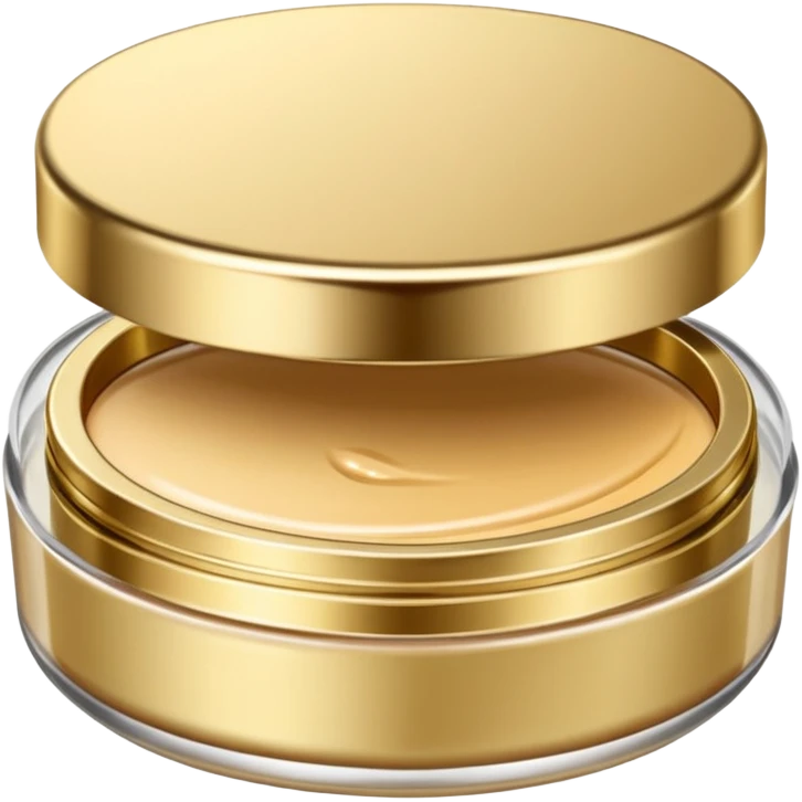 PVarios rodutos de beleza com tampa dos potes dourados e fundo transparente pra usar como figurinha emoji