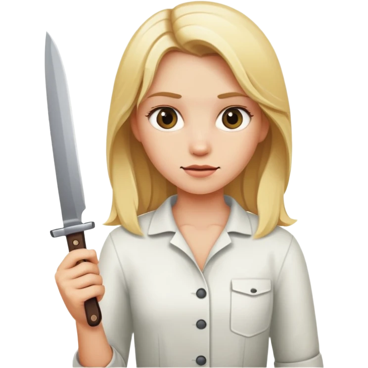 Blonde girl with a knife  emoji