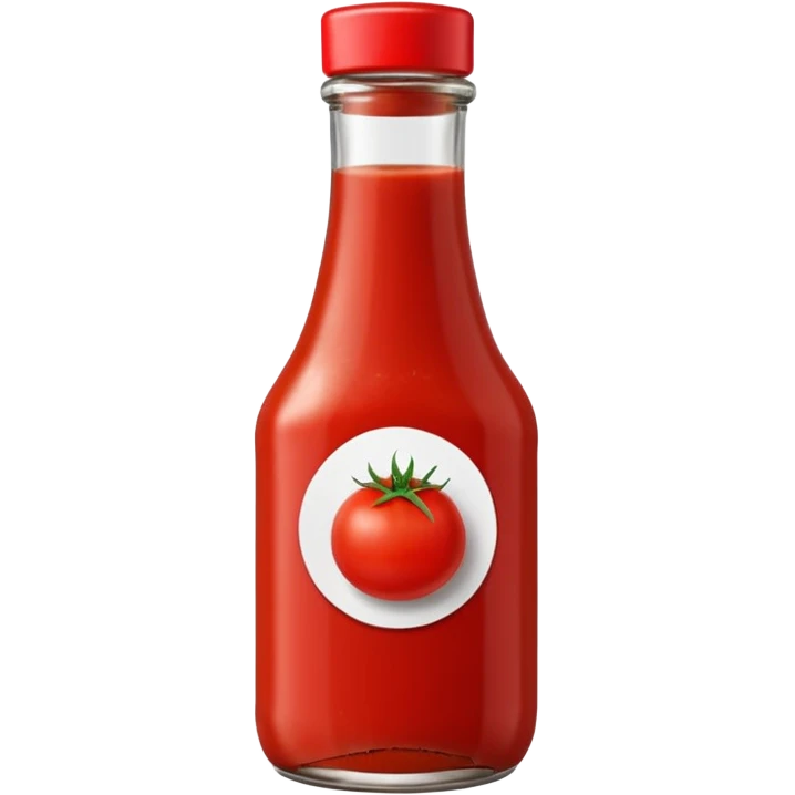 Ketchup in bottle with tomato on sticker emoji