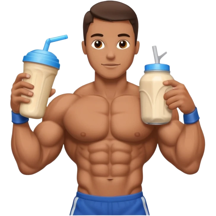 bodybuilder holding protein shake emoji