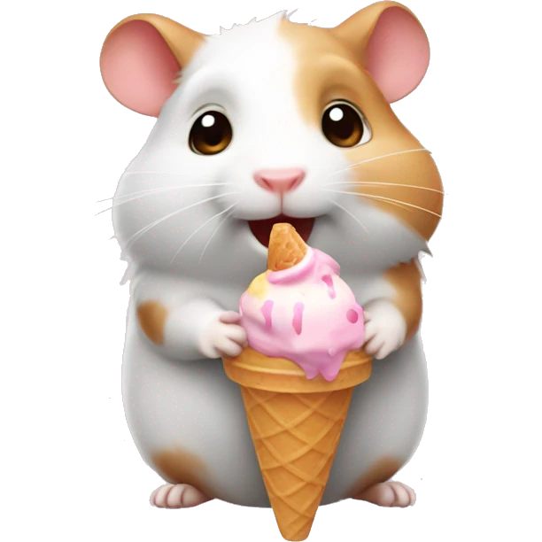 Hamster with ice-cream emoji