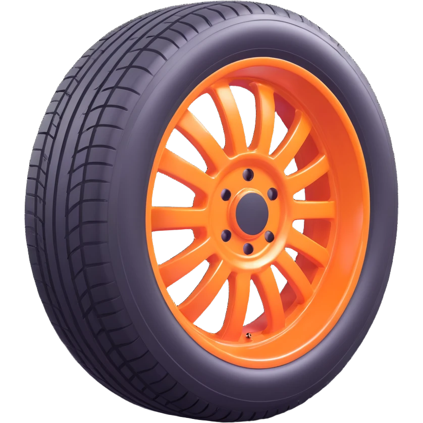 Create a tire emoji that looks exactly like the reference image in iOS emoji style. It should be 3D with shiny, smooth gradients, soft shadows, realistic tire texture, classic emoji look, and add a subtle highlight to the tread. emoji