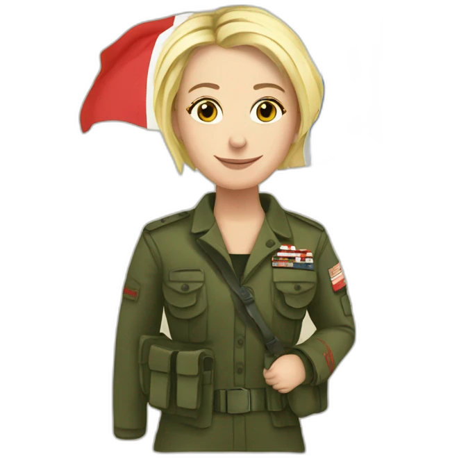 Marine Lepen with french flag emoji