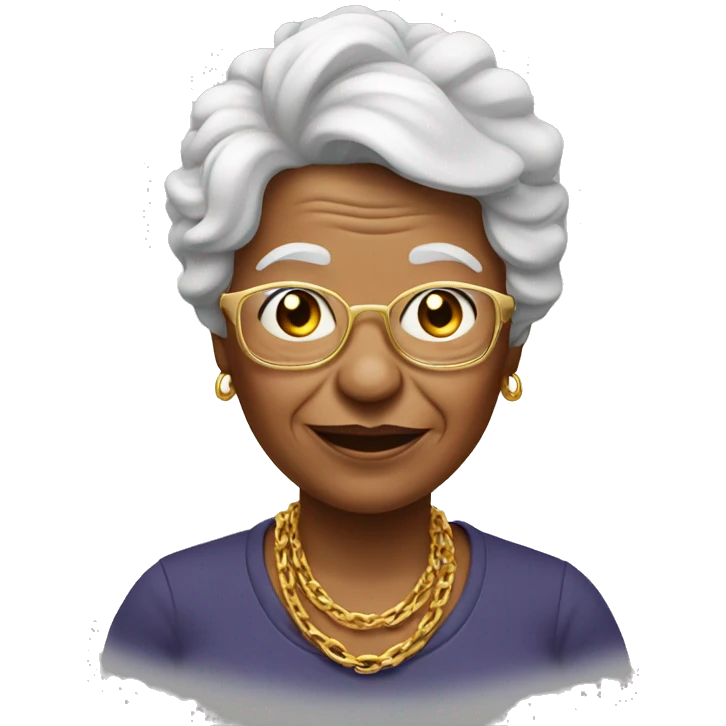 fresh grandma with gold chain emoji