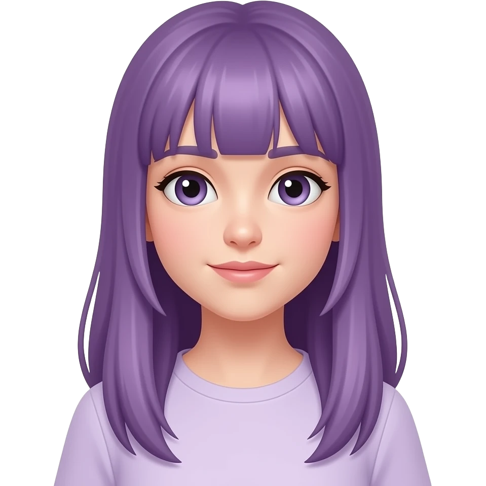 GIRL WITH LONG PURPLE HAIR have patience emoji