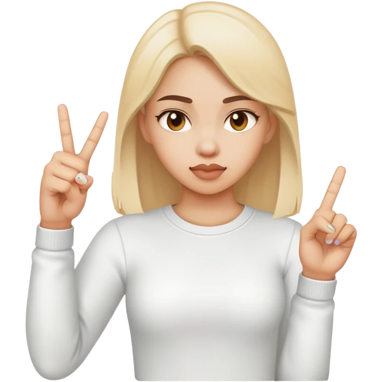 Cute girly middle finger emoji