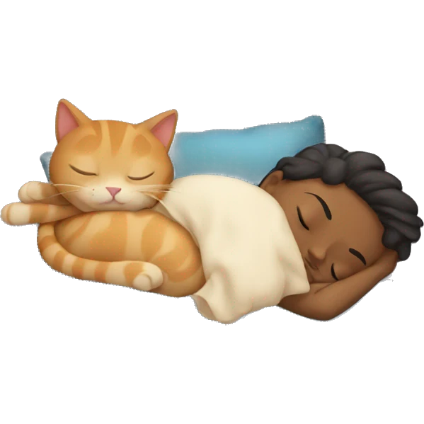 Sleeping with cat emoji