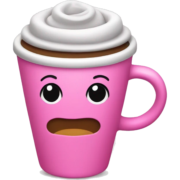 Coffee in a pink cup emoji