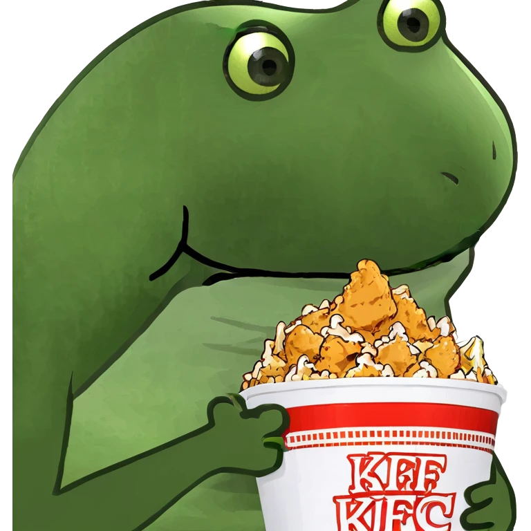 holding a bucket of kfc chicken emoji