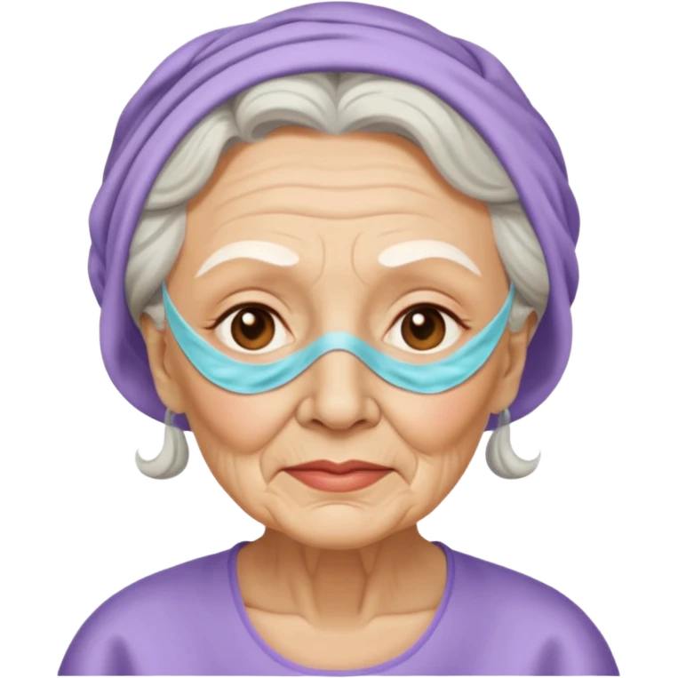 old lady  with beauty mask  emoji