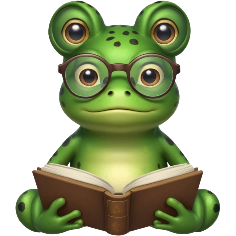 frog with glasses and book emoji