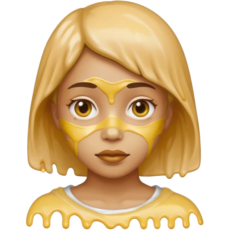 Girl in gluey face emoji