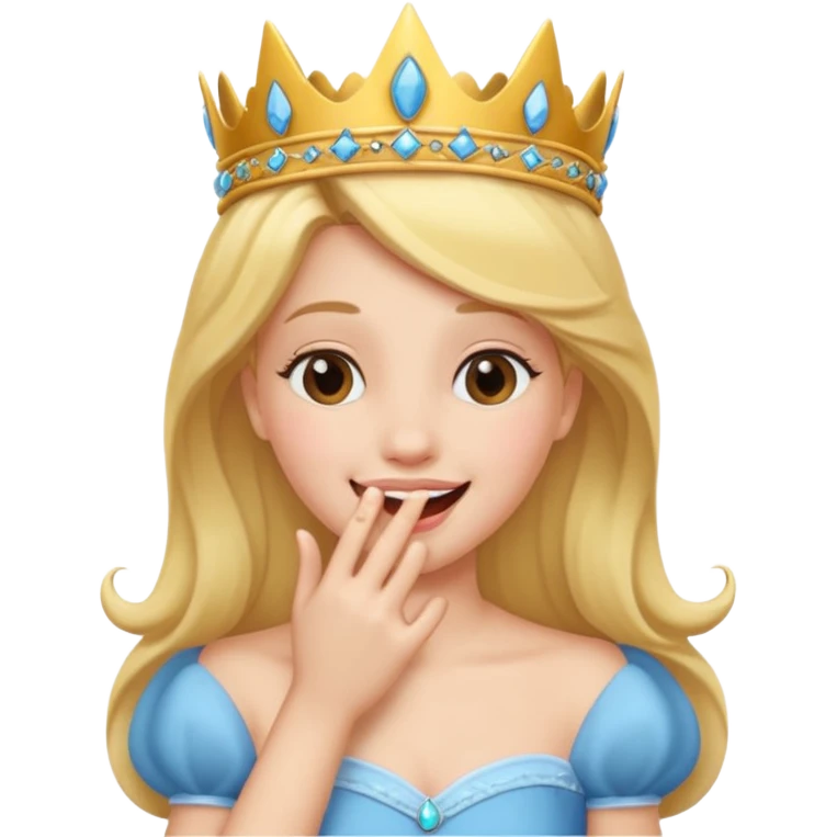 Princess giggle with hand over her mouth emoji