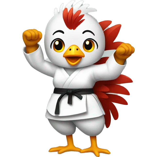 karate female chicken emoji