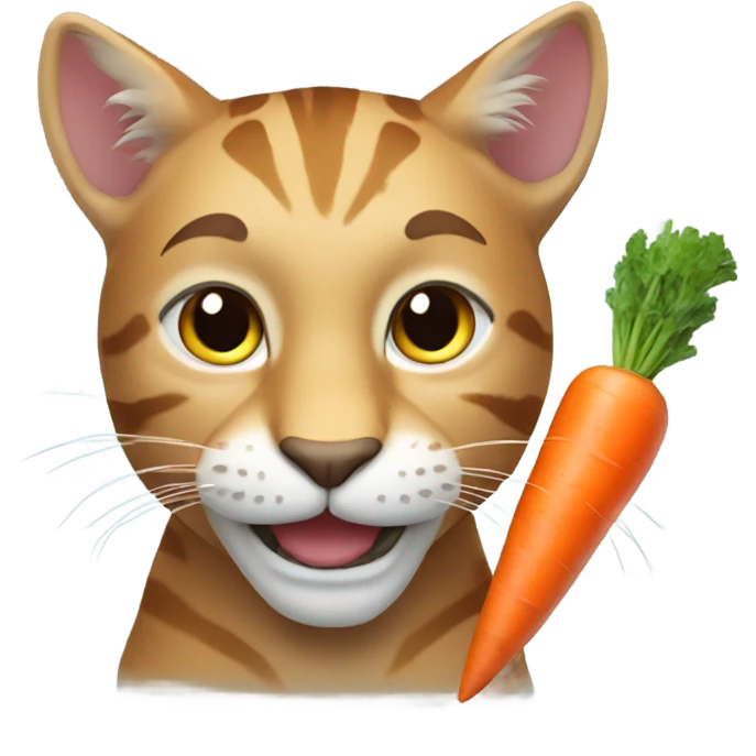 Big cat holding a carrot emoji