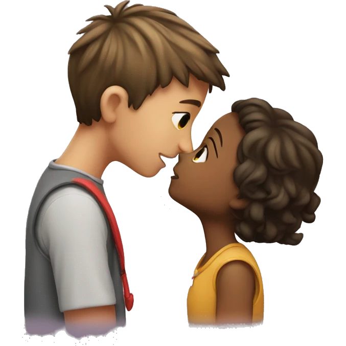 a boy kissing a girl emoji