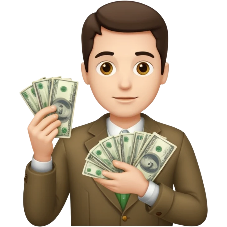 An American man with money in his hands emoji