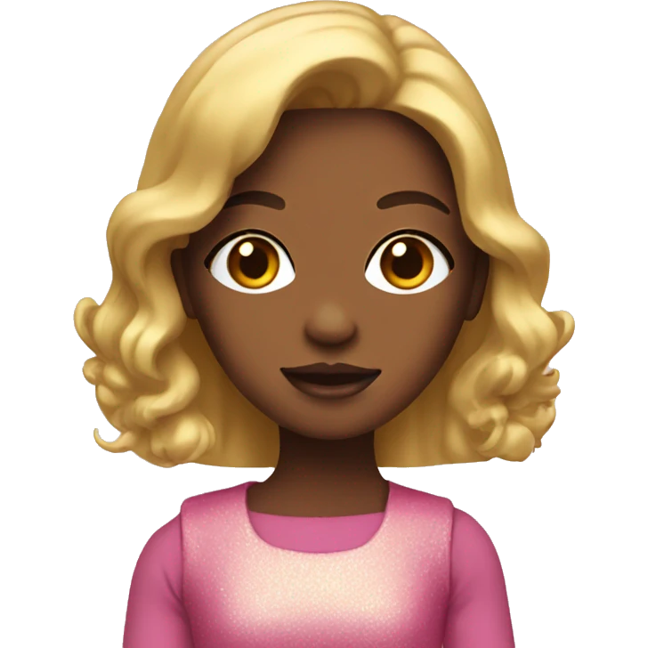 pink and gold doll emoji
