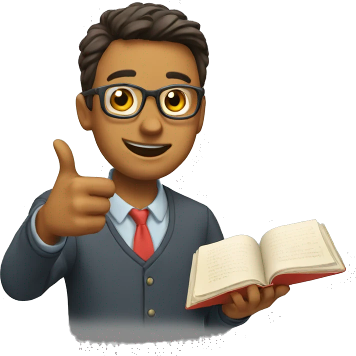 teacher pointing at a book emoji