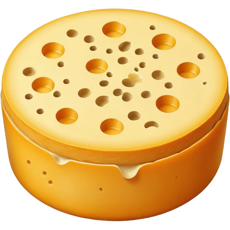 small aged cheese wheel with rind. emoji