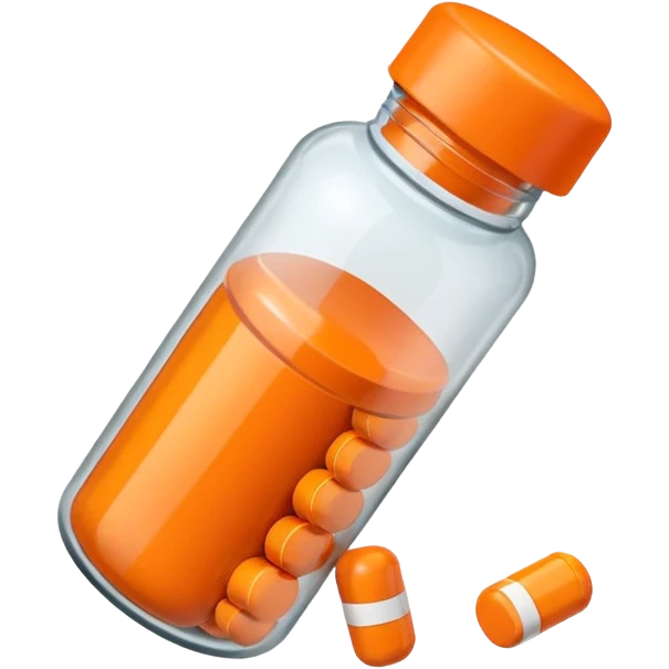 prescription pills bottle plastic orange emoji