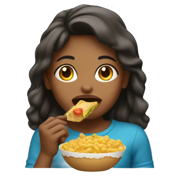 Girl eating food emoji
