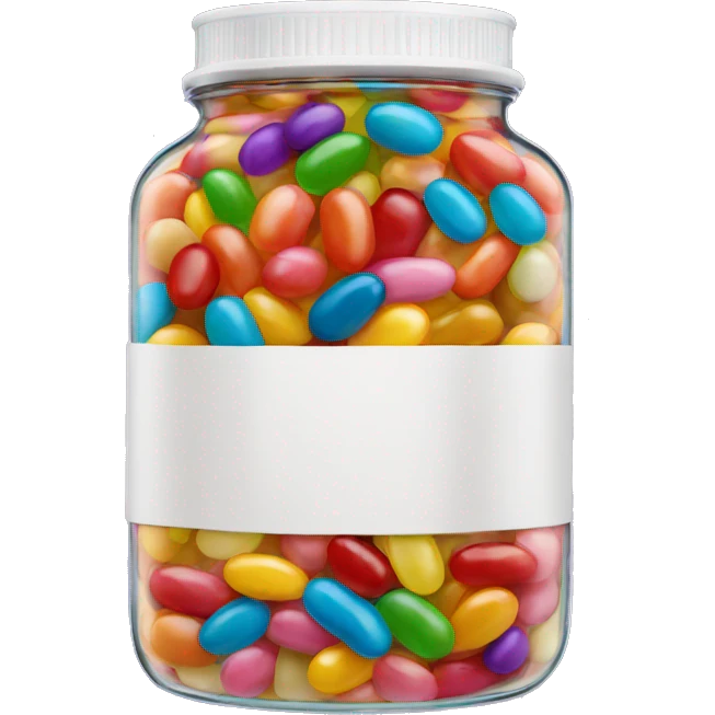 Jar of multicolored jellybeans  emoji