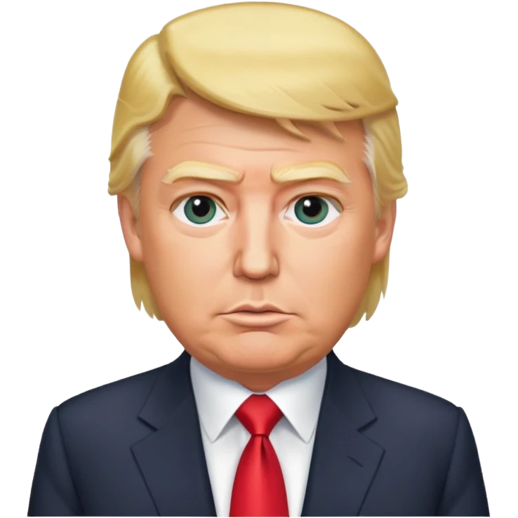 Donald Trump with blonde hair and suit emoji