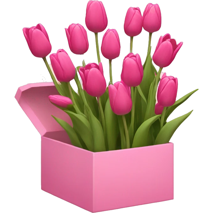 pink box with tulips emoji