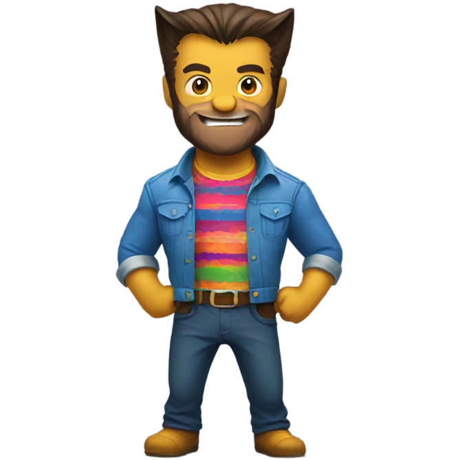 A wolverine animal wearing a shirt emoji