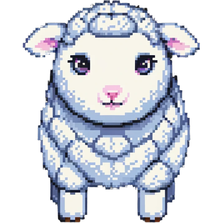 simple chubby lamb pixel art emoji