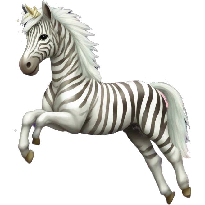 Zebra sparkling nebula unicorn Pegasus vintage collage roses emoji
