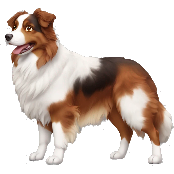 full body red tri australian shepherd emoji