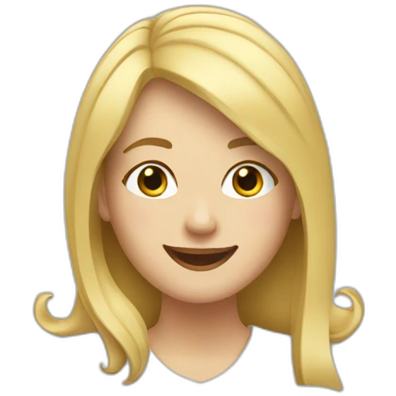 A smiling woman with blonde hair plays the piano emoji