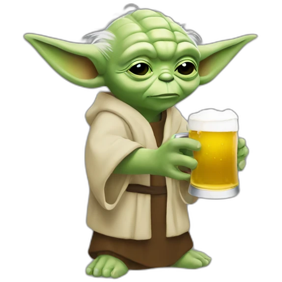 Yoda driking beer  emoji