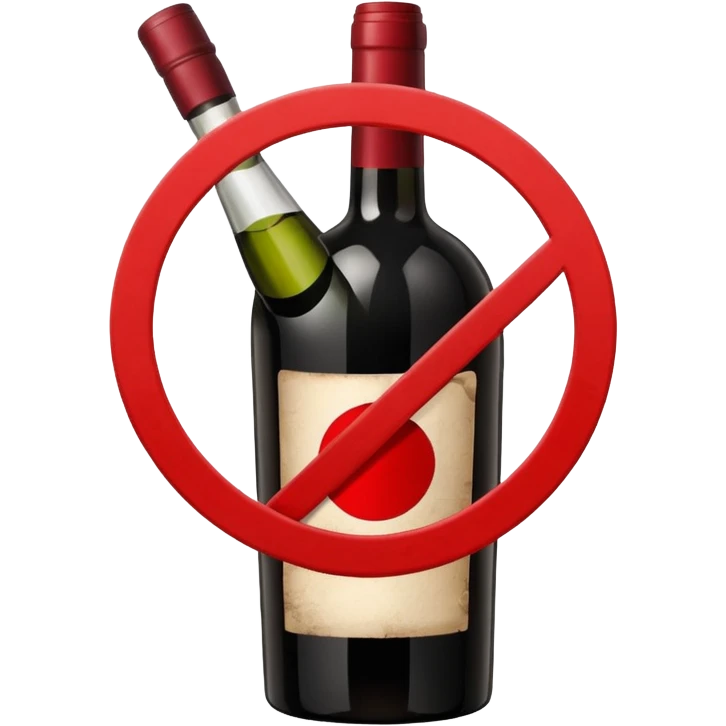 I want an emoji that describes that no drinks allowed but with wine emoji