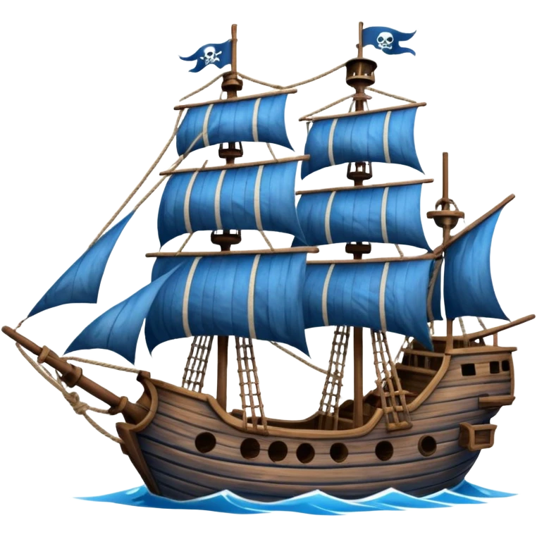 blue pirate ship emoji