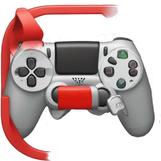 A no entry sign over a playstation controler, no backgroun emoji