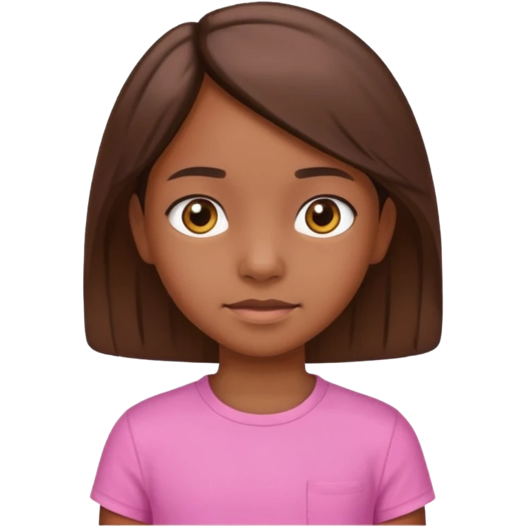 9 year old brown skinned girl wearing pink shirt emoji